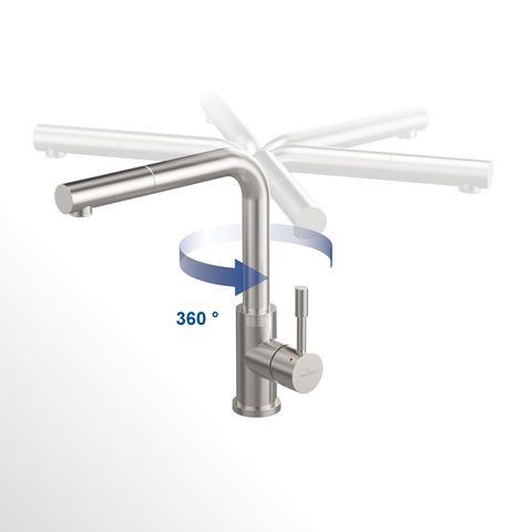 Villeroy & Boch Steel Shower nízkotlaká – kuchyňská baterie, barva masivní nerez – pohled 6