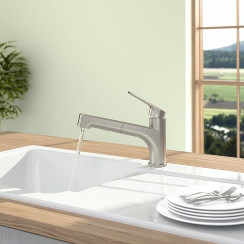 Villeroy & Boch Junis Shower – kuchyňská baterie, barva masivní nerez – pohled 4