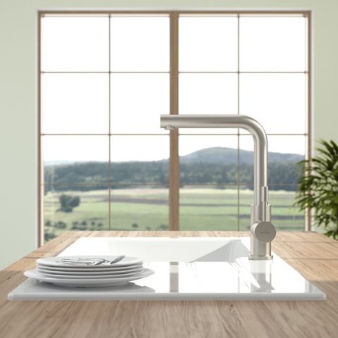 Villeroy & Boch Modern Steel – kuchyňská baterie, barva masivní nerez – pohled 3