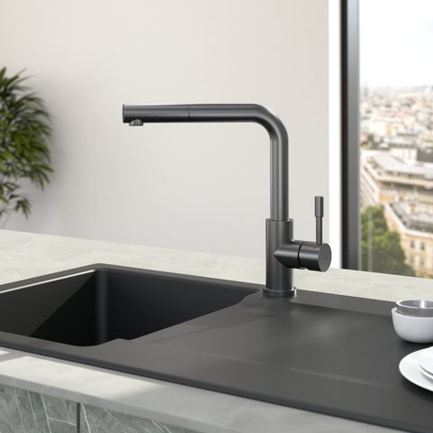 Villeroy & Boch Steel Shower – kuchyňská baterie, barva antracit – pohled 2