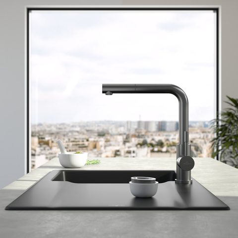 Villeroy & Boch Steel Shower – kuchyňská baterie, barva antracit – pohled 3