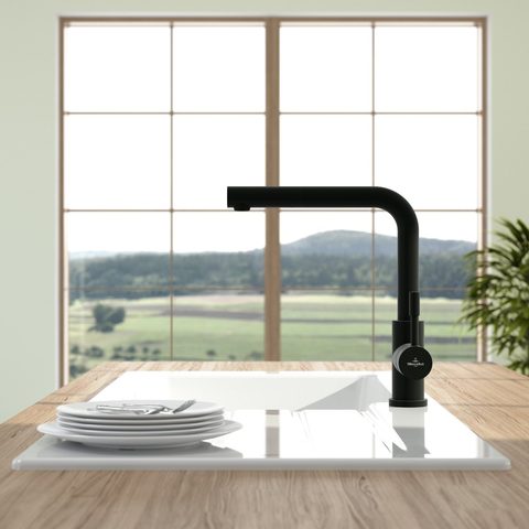 Villeroy & Boch Steel Shower Window – kuchyňská baterie, barva matná černá – pohled 3