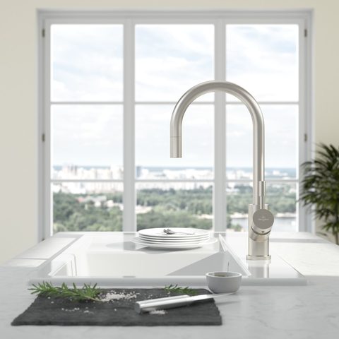 Villeroy & Boch Umbrella Flex – kuchyňská baterie, barva masivní nerez – pohled 3