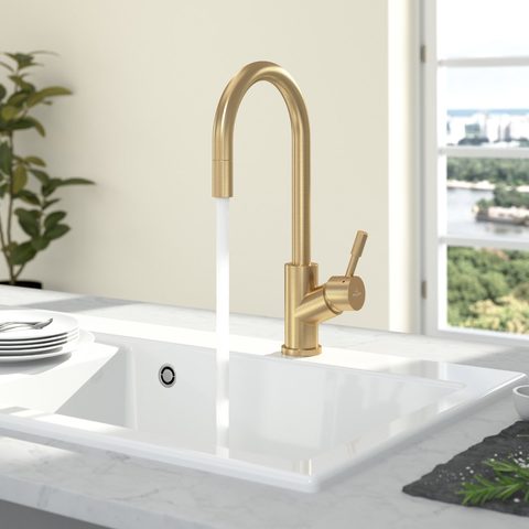 Villeroy & Boch Umbrella Flex – kuchyňská baterie, barva zlatá – pohled 5